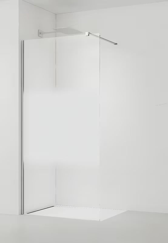 Walk-in ścianka prysznicowa SAT Walk-in 120 cm w chromie z przezroczystym szkłem i pasem intymności