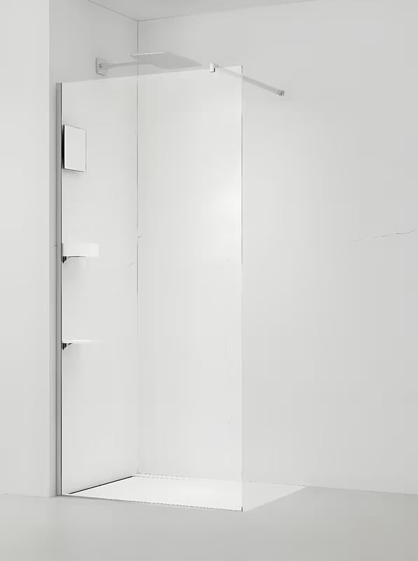 Walk-in ścianka prysznicowa SAT Walk-in z przezroczystym szkłem 8 mm i chromowanym profilem