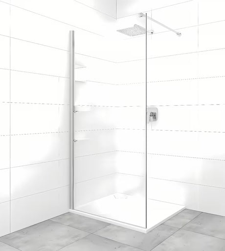 Walk-in ścianka prysznicowa SAT Walk-in z przezroczystym szkłem 8 mm i chromowanym profilem