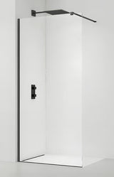 Walk-in parawan prysznicowy SAT Walk-in 150 cm z przezroczystym szkłem i czarnymi profilami