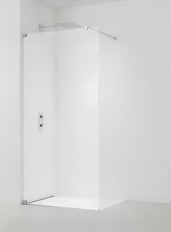 Ścianka prysznicowa SAT Walk-in 60x200 cm w błyszczącym chromie z przezroczystym szkłem i powłoką EasyClean.