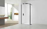 Czarna ścianka prysznicowa walk-in SAT Walk-in 60 cm z przezroczystym szkłem i powłoką EasyClean.