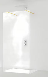 Ścianka prysznicowa Walk‑in- SAT Walk-in 60x200 cm z mosiężnymi profilami i przezroczystym szkłem Easy Clean