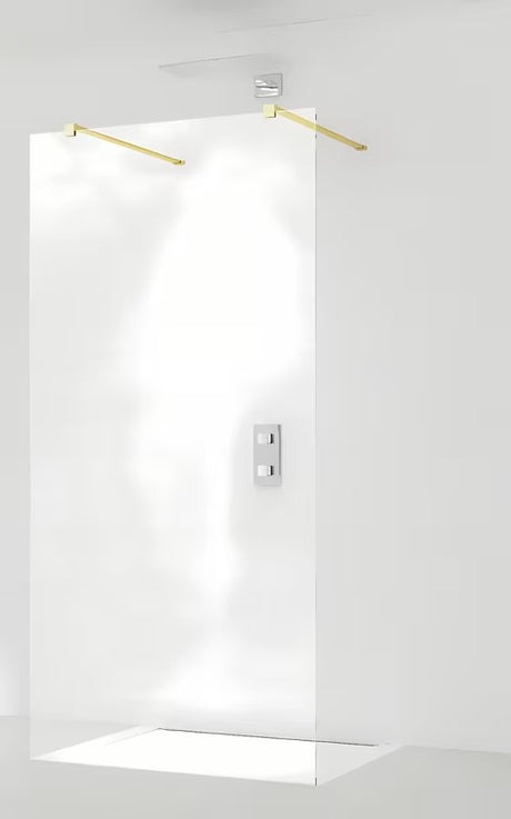 Ścianka prysznicowa Walk‑in- SAT Walk-in 60x200 cm z mosiężnymi profilami i przezroczystym szkłem Easy Clean