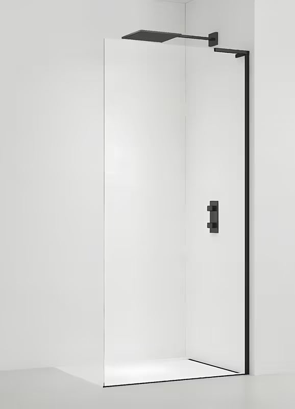 SAT Walk-in ścianka prysznicowa Walk‑in- 60 cm w kolorze czarny mat z przezroczystym szkłem bezpiecznym