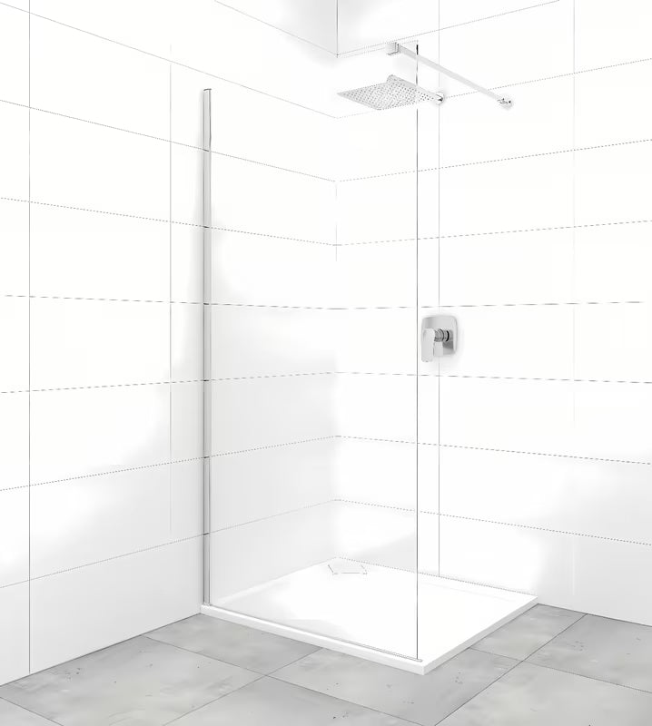 Ścianka prysznicowa SAT Walk-In 70 cm z przezroczystym szkłem i profilami w połyskującym chromie