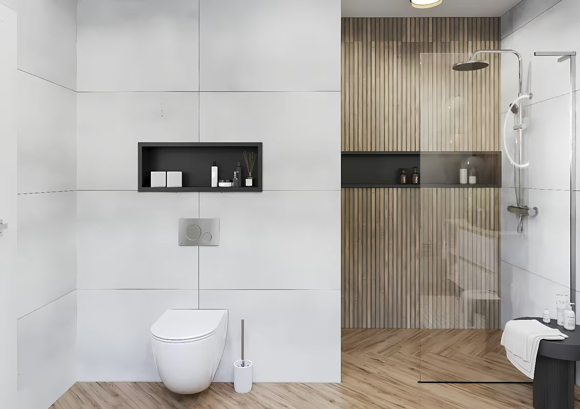Walk-in ścianka prysznicowa SAT Walk-in 70 cm w kolorze chrom z przezroczystym szkłem i bezramową konstrukcją.