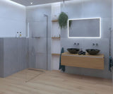 Walk-in ścianka prysznicowa SAT Walk-in 70 cm w kolorze chrom z przezroczystym szkłem i bezramową konstrukcją.
