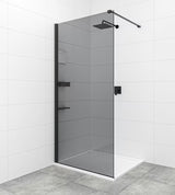 SAT Walk-in ścianka prysznicowa Walk‑in- 80 cm w kolorze czarnym z nieprzezroczystym przydymionym szkłem
