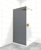 Walk-in ścianka prysznicowa SAT Walk-in 80 cm z mosiężnymi profilami i szkłem bezpiecznym z powłoką EasyClean.