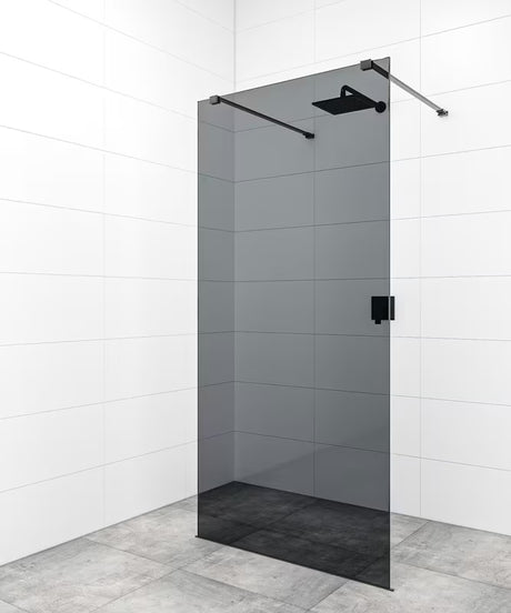 SAT Walk-in ścianka prysznicowa Walk‑in- 80 cm w czarnym wykończeniu z transparentnego szkła bezpiecznego