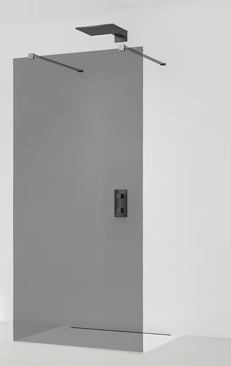 SAT Walk-in ścianka prysznicowa Walk‑in- 80 cm w kolorze czarnym, z bezramową konstrukcją i szkłem 8 mm.