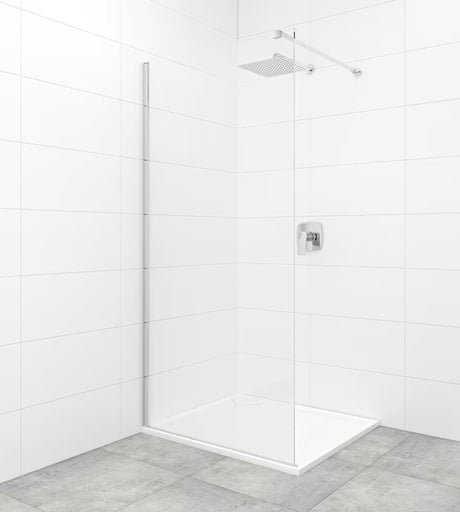 SAT Walk-in ścianka prysznicowa Walk‑in- 80 cm w wykończeniu chrom z przezroczystym szkłem bezpiecznym