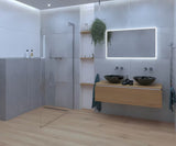 SAT Walk-in ścianka prysznicowa Walk‑in- 80 cm w kolorze chrom z przezroczystym szkłem bezpiecznym i powłoką EasyClean.