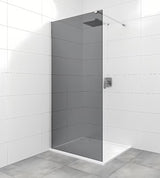 SAT Walk-in ścianka prysznicowa Walk‑in- 90 cm z nieprzezroczystym szkłem w kolorze dymionym i chromowanymi profilami
