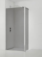 SAT Walk-in ścianka prysznicowa Walk‑in- 90 cm z nieprzezroczystym szkłem z efektem dymionym i w błyszczącym chromie