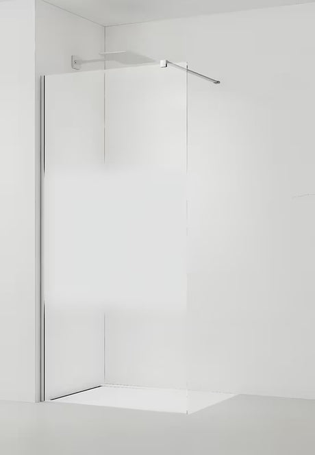 SAT Walk-in ścianka prysznicowa Walk‑in- 90 cm w chromie z przezroczystym szkłem i pasem prywatności