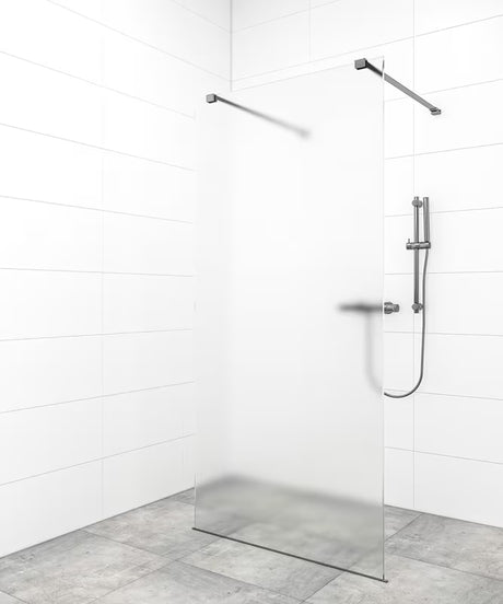 Walk-in parawan prysznicowy SAT Walk-in 90 cm z bezpiecznym szkłem i ramionami mocującymi w wykończeniu gun metal