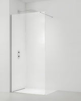 SAT Walk-in ścianka prysznicowa Walk‑in- 90 cm w wykończeniu chrom z przezroczystym szkłem bezpiecznym