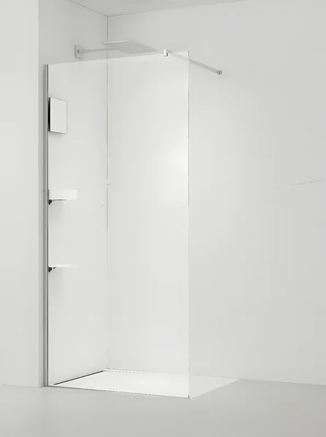 Walk-in parawan prysznicowy SAT Walk-in 90 cm z przezroczystym szkłem bezpiecznym i chromowanym profilem
