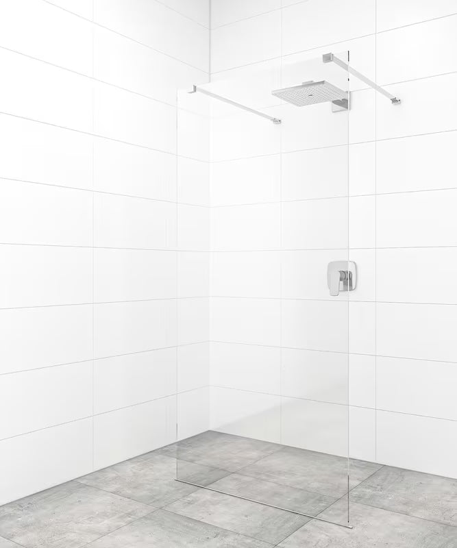 Walk-in parawan prysznicowy SAT Walk-in 90 cm z przezroczystego szkła z chromowanym wspornikiem