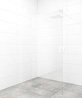 SAT Walk-in ścianka prysznicowa Walk‑in- 90 cm w kolorze białym z przezroczystym szkłem bezpiecznym i powłoką EasyClean