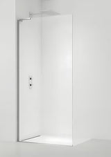 Walk-in ścianka prysznicowa SAT Walk-in 90 cm w chromie z przezroczystym szkłem i konstrukcją bezramową.