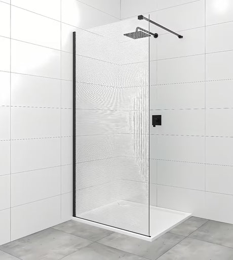 Czarne ramię stabilizujące SAT Walk-in z przegubami pro stabilnego mocowania walk-in szyby
