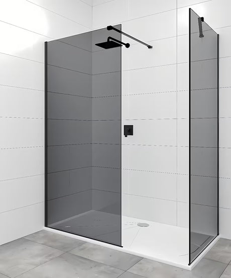 Czarne ramię stabilizujące SAT Walk-in z przegubami pro stabilnego mocowania walk-in szyby