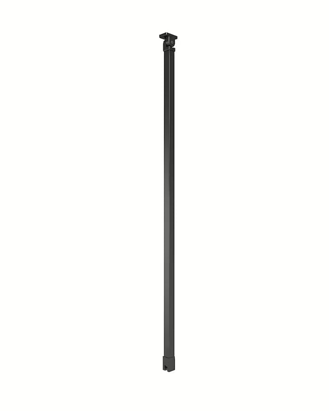 Czarne ramię stabilizujące SAT Walk-in z przegubami po obu stronach pro do stabilizacji walk-in szyby.