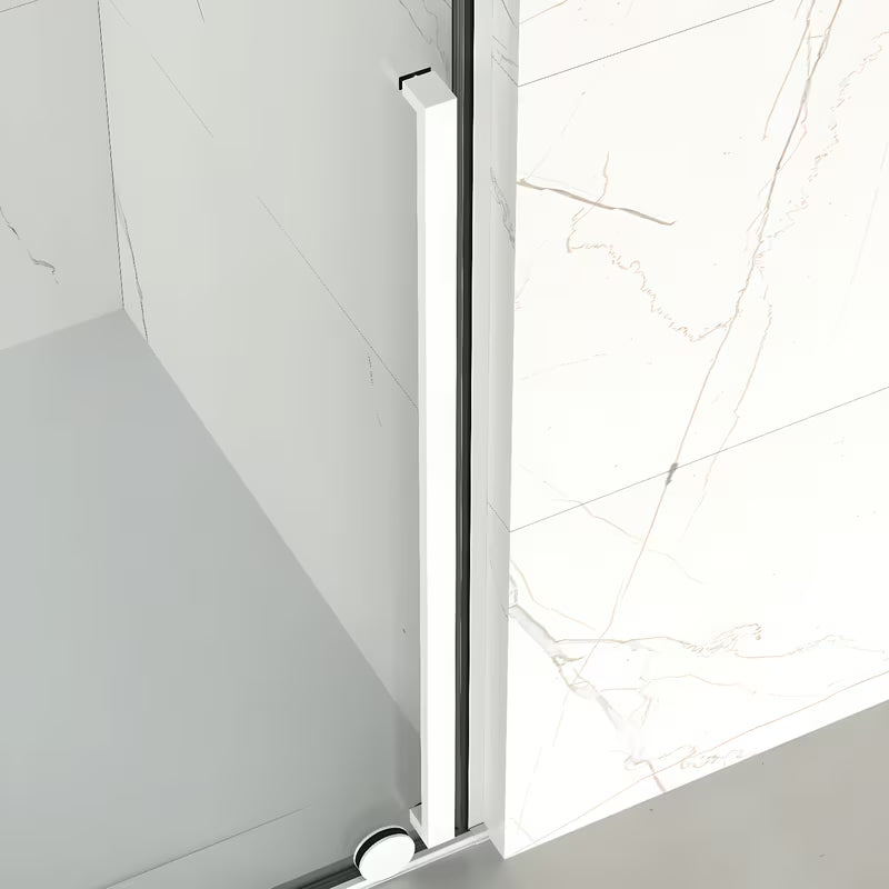 Ścianka prysznicowa Walk‑in- SAT Walk-In Xmotion 110x200 cm z białymi profilami i przezroczystym szkłem