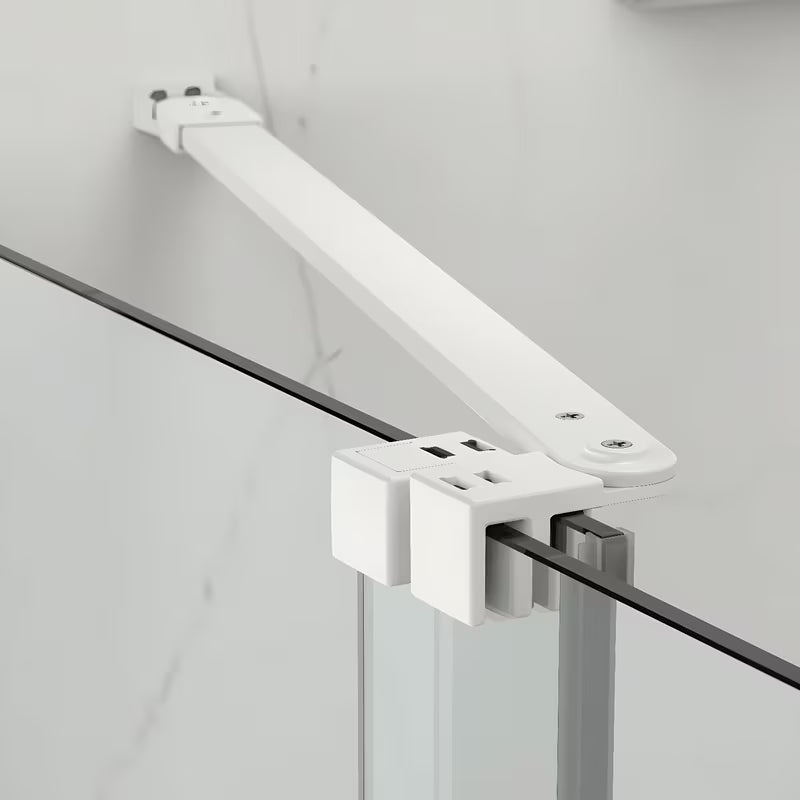 Ścianka prysznicowa Walk‑in- SAT Walk-In Xmotion 110x200 cm z białymi profilami i przezroczystym szkłem