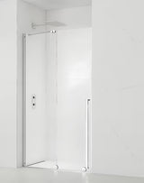 Drzwi prysznicowe wnękowy SAT Xmotion 110 cm w połyskującym chromie z przezroczystym szkłem bezramowym