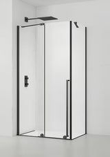 Ścianka prysznicowa Walk‑in- SAT Walk-In Xmotion 110x90 cm w czarnym wykończeniu, z przezroczystym szkłem