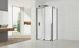 Ścianka prysznicowa Walk‑in- SAT Walk-In Xmotion 110x90 cm w czarnym wykończeniu, z przezroczystym szkłem