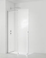 Ścianka prysznicowa walk‑in- SAT Xmotion 120 cm w chromie z przezroczystym szkłem i systemem przesuwnym