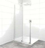 Ścianka prysznicowa walk‑in- SAT Xmotion 120 cm w chromie, ze szkłem transparentnym i systemem przesuwnym