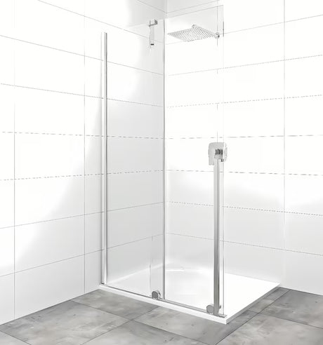 Ścianka prysznicowa walk‑in- SAT Xmotion 120 cm w chromie, ze szkłem transparentnym i systemem przesuwnym