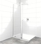 Ścianka prysznicowa walk‑in- SAT Xmotion 120 cm w chromie, ze szkłem transparentnym i systemem przesuwnym