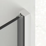 Drzwi prysznicowe SAT Xmotion 120 cm w kolorze białym, z przezroczystym szkłem i w wersji bezramowej