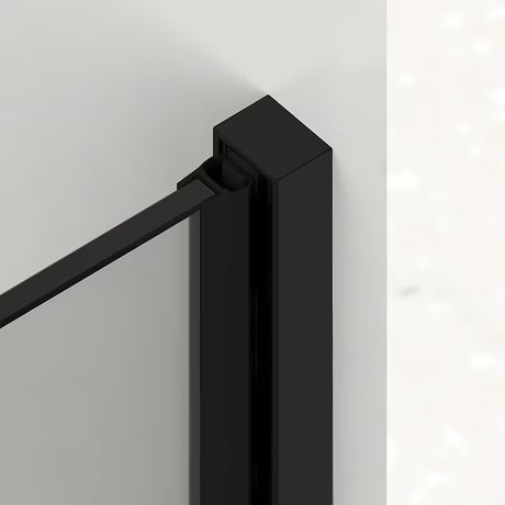 Drzwi prysznicowe SAT Xmotion 120 cm w kolorze czarnym, z przezroczystym szkłem i drzwiami przesuwnymi