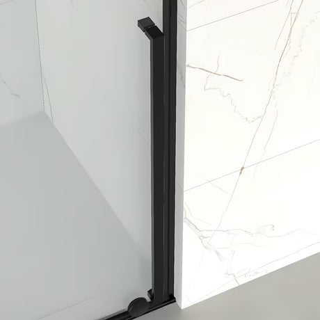 Ścianka prysznicowa walk‑in- SAT Xmotion 140 cm z przezroczystym szkłem, systemem przesuwnym i czarnymi profilami