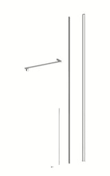 Kabina prysznicowa SAT Walk-In Xmotion 100x80 cm w błyszczącym chromie z przezroczystym szkłem i drzwiami przesuwnymi.