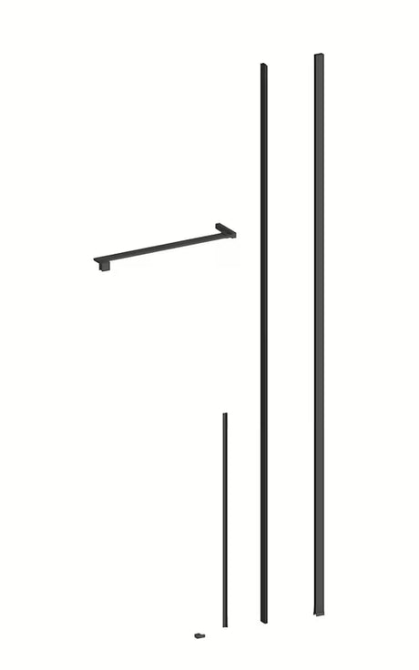 Kabina prysznicowa prostokątna SAT Xmotion 100x90 cm w kolorze czarnym, z przezroczystym szkłem i drzwiami przesuwnymi.