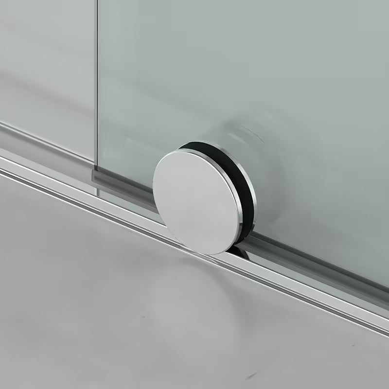 Kabina prysznicowa SAT Walk-In Xmotion 120x110 cm z drzwiami przesuwnymi, przezroczystym szkłem i połyskującym chromem.
