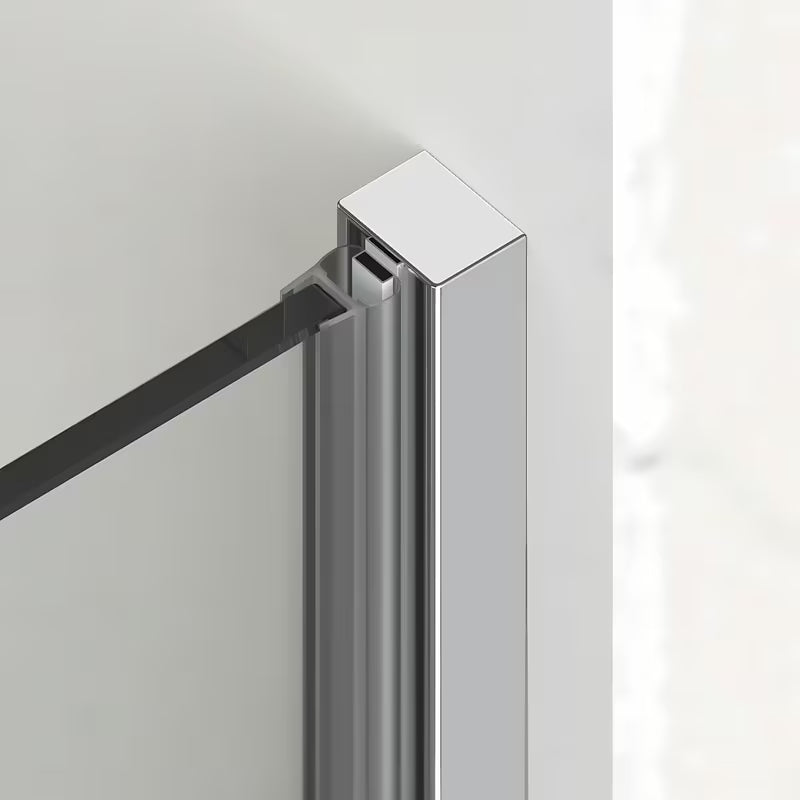 Drzwi prysznicowe wnękowa SAT Walk-In Xmotion 110 cm w błyszczącym chromie, z przezroczystym szkłem i systemem przesuwnym