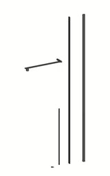 Kabina prysznicowa SAT Walk-In Xmotion 120x80 cm w kolorze czarnym, z drzwiami przesuwnymi i przezroczystym szkłem