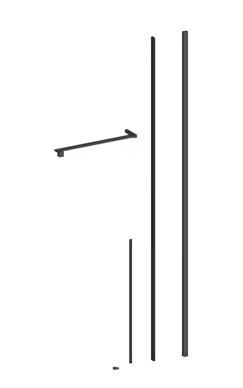 Kabina prysznicowa SAT Walk-In Xmotion 120x80 cm w kolorze czarnym, z drzwiami przesuwnymi i przezroczystym szkłem
