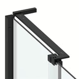 Drzwi prysznicowe do wnęki SAT Xmotion 140 cm w kolorze czarnym, z przezroczystym szkłem i drzwiami przesuwnymi.