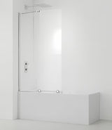 Parawan nawannowy SAT Walk-In Xmotion 150 cm w chromie z elementem przesuwnym i powłoką Easy Clean